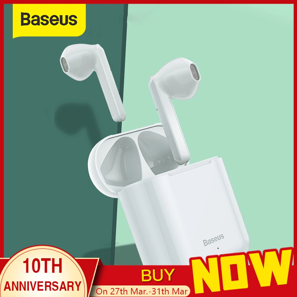  Baseus W09 TWS Wireless Bluetooth Earphone Intelligent Touch Control Wireless TWS Earphones With Stereo bass sound Smart Connect 