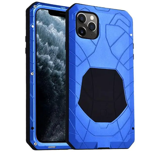 Imatch Повседневный водонепроницаемый чехол для Apple Iphone 11 Pro Max Роскошный Металлический силиконовый чехол 360 полная защита чехол для телефона s - Цвет: Синий