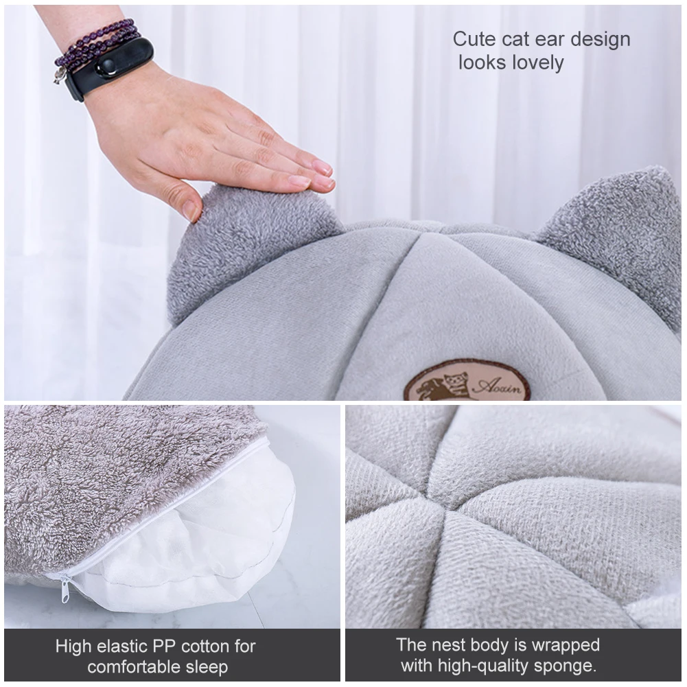Soft cat house gift Pet Bed Kennel Dog Round Cat Winter Warm Sleeping Bag Puppy Cushion Mat Portable Cat Supplies Puppy Cave