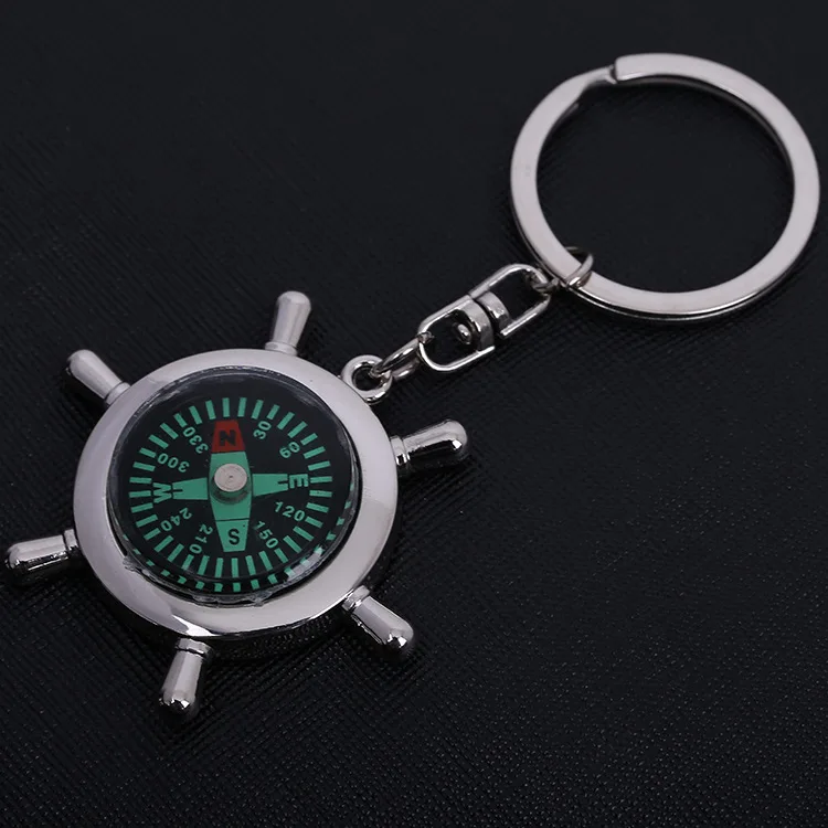 

Does Not Fade Zinc Alloy Key Ring Compass-Shaped Rotatable Customizable Logo Keychain Manufacturers Supply