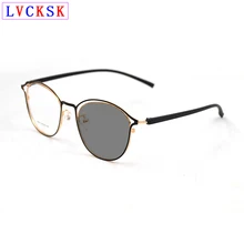 Женские готовые фотохромные очки для близорукости, мужские солнцезащитные очки с металлической оправой TR90, дужки с двойной оправой для бровей, модные ретро близорукие очки N5