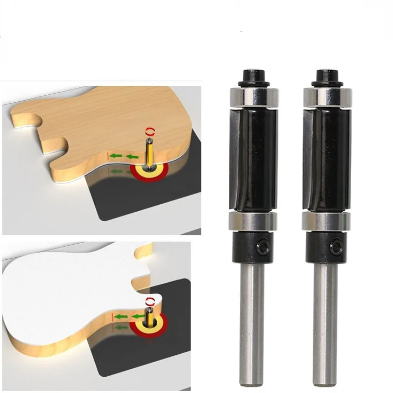 Flush Trim Top & Bottom Bearing Router Bit - 1/4" Shank Woodworking Cutter Tenon for Tools | Инструменты