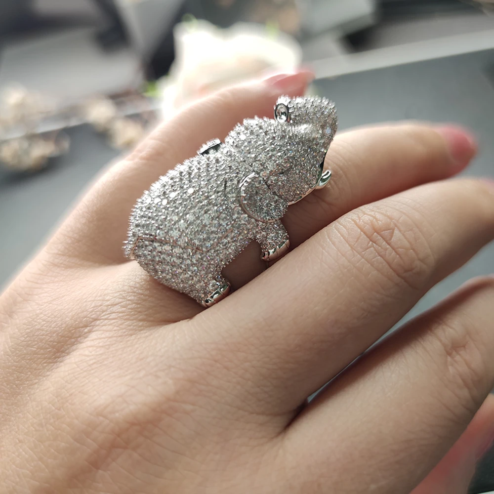 Fashion 925 Silver Rings For Women Cubic Zirconia Wedding Jewelry Gift Size  6-10 | Sajy Cute Cubic Zirconia Elephant Ring Silver Plated Lucky Animal  Ring Women, Metal Crystal, Cubic Zirconia-7 