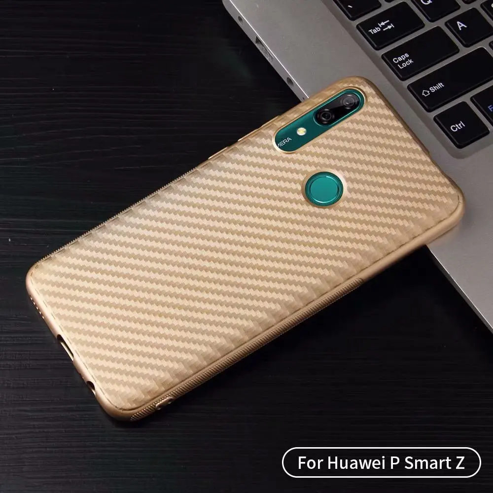 Чехол для телефона из углеродного волокна для huawei P smart Z, чехол для Fundas huawei P smart Z, мягкий чехол, Coque