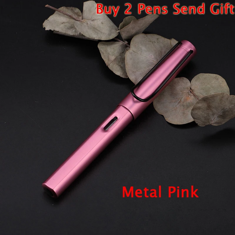 Metal Pink Брендовая деловая авторучка Al Star, Офисная авторучка с металлическими чернилами, Студенческая ручка, купить 2 ручки, отправить подарок - Цвет: Metal Pink