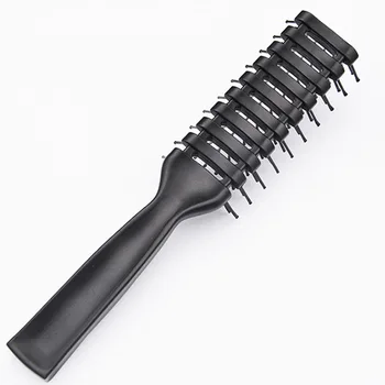 

Black Flexible Pins Hair Anti-Static Massage Nine Rows Plastic Comb Styling Brush