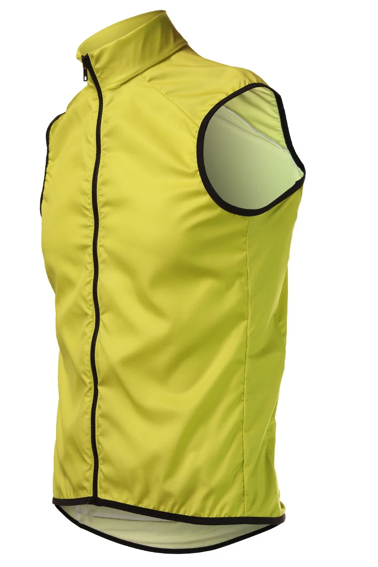 Yellow Cycling Vest Sleeveless Windproof Bike Clothing Bicycle Jersey
