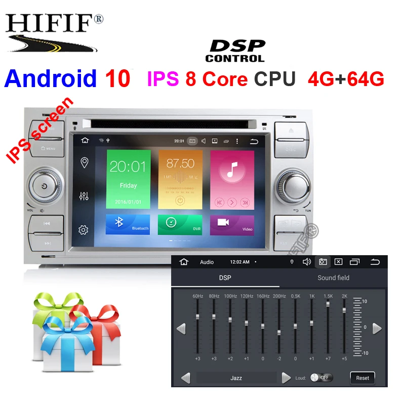 DSP " в dash 2 din Android 10 dvd-плеер автомобиля gps стерео OBD2 для Ford C-Max Fiesta Fusion Kuga Mondeo Фокус с радио