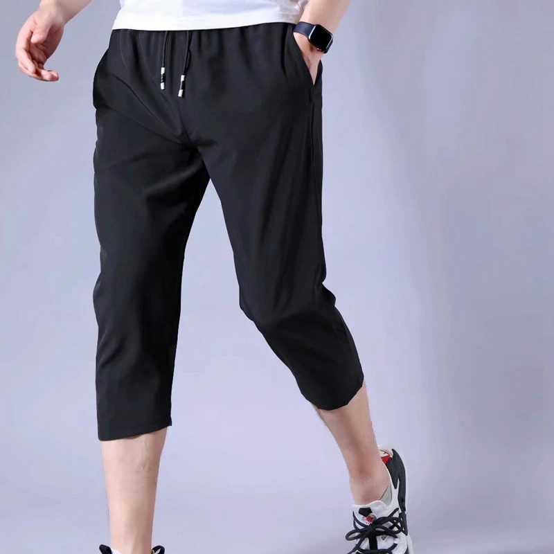 New Man Running Sport Pants 3/4 crop Sports Running trousers yoga