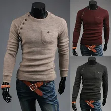 ZOGAA Men Sweater Casual O-Neck Pullover Sweater with Pocket Men Clothes Autumn Solid Slim Pull Homme Cashmere Thin Sweater Tops