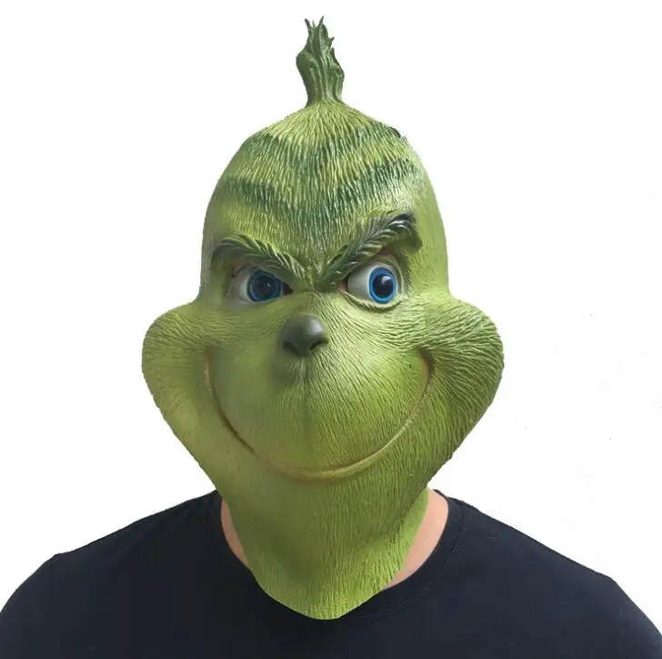 Рождественские вечерние латексные маски Grinch для костюмированной вечеринки в стиле Санта-Клауса