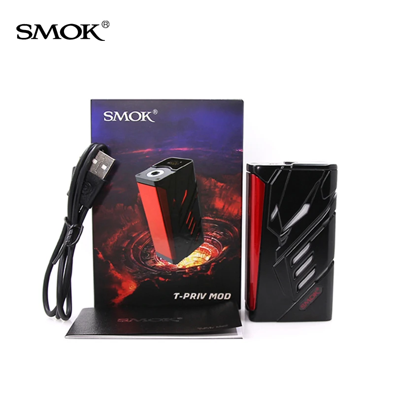 

Original SMOK T-PRIV Mod 18650 battery 220W 9color modes customization led Electronic cigarette Vape KIT box mod E Cigarette fit