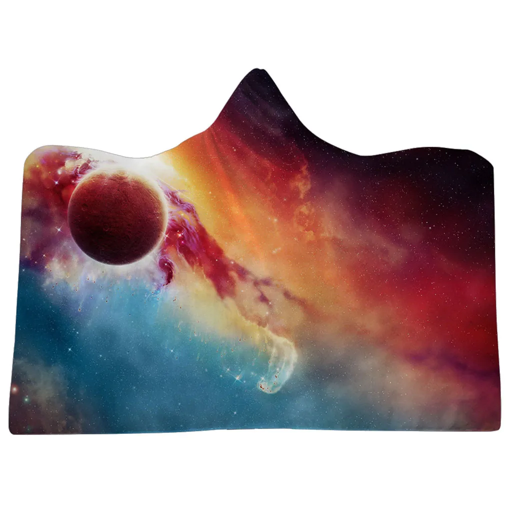 Cosmic Galaxy одеяло с капюшоном, утолщение, 3d принт, пледы, одеяло, диван/кровать/самолет, путешествия, постельные принадлежности, Прямая поставка для дома