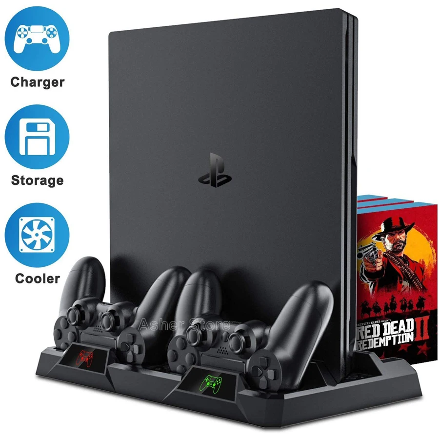 2020 PS4 Slim Pro Многофункциональная подставка 2 контроллера зарядная док-станция