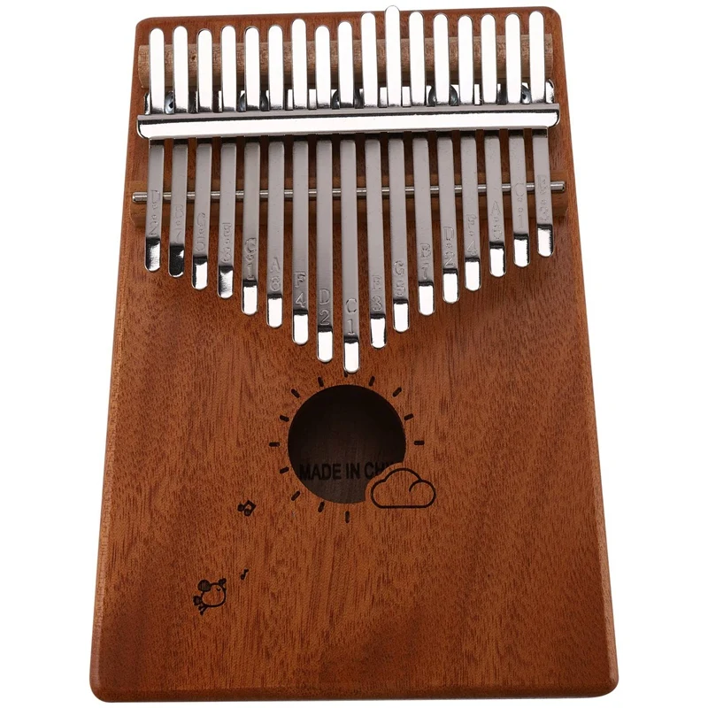 

17 Keys Kalimba Thumb Piano Mbira Mahogany Solid Wood with Carry Bag Storage Case Tuning Hammer Music Book Stickers