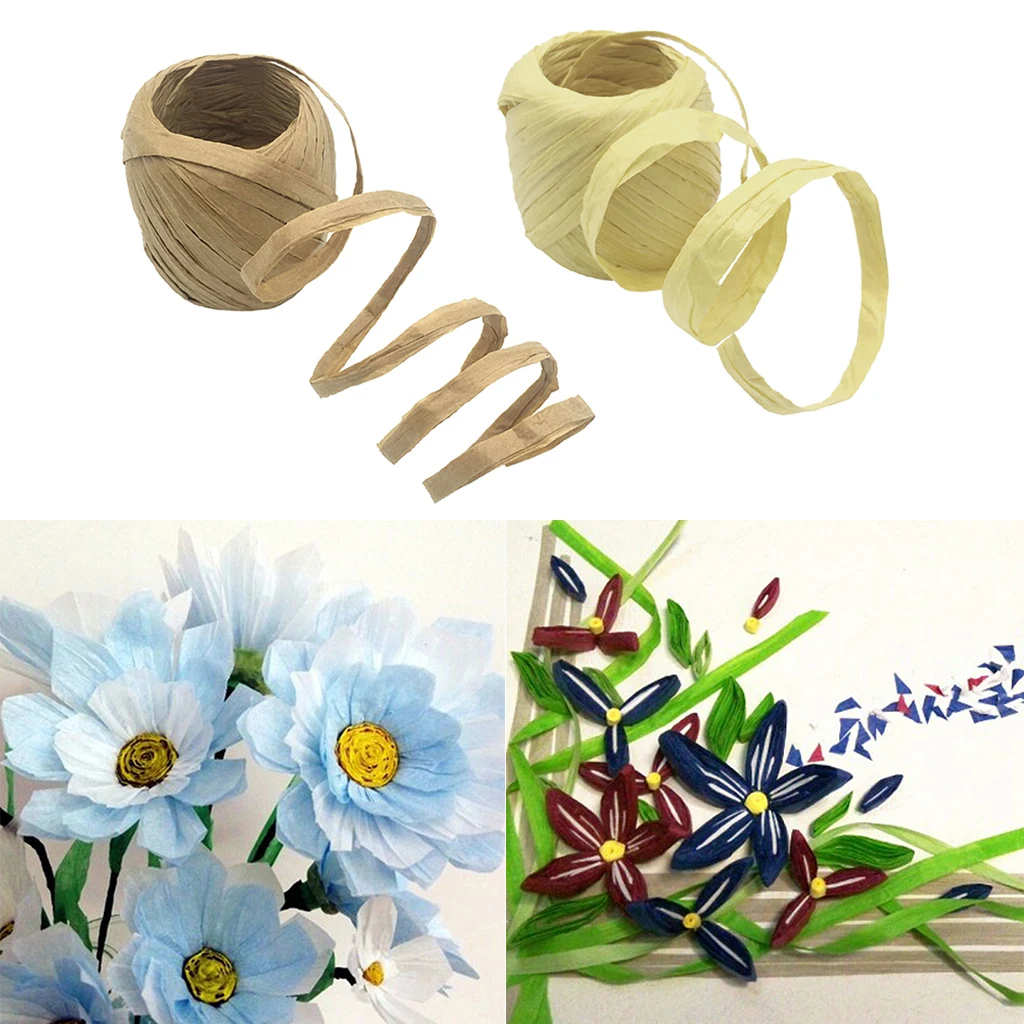 pack Of 2 Raffia Paper Ribbon Wedding Party Box Wrapping Hanging Tags Twine Paper Raffia Roll 22 Yards