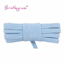 Bristlegrass Glitter Elastic Cord - 6mm Flat Skinny Band for DIY Sewing & Craft Projects (Blue Topaz)