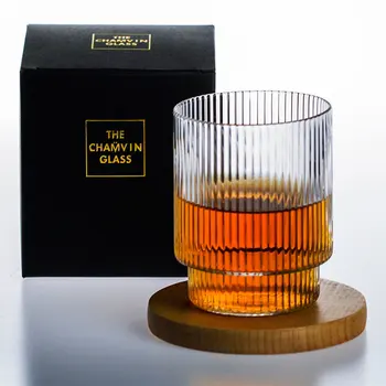 

Vertical Pattern Hand Made Japanese EDO Crystal Old Fashioned Whisky Rock Glasses Verre Whiskey Tumbler Wine Glass Charms Cup