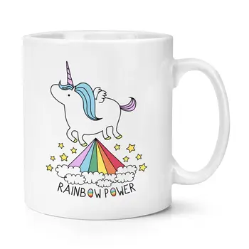

Unicorn Rainbow Power Cup Funny Glitter Stars Mug