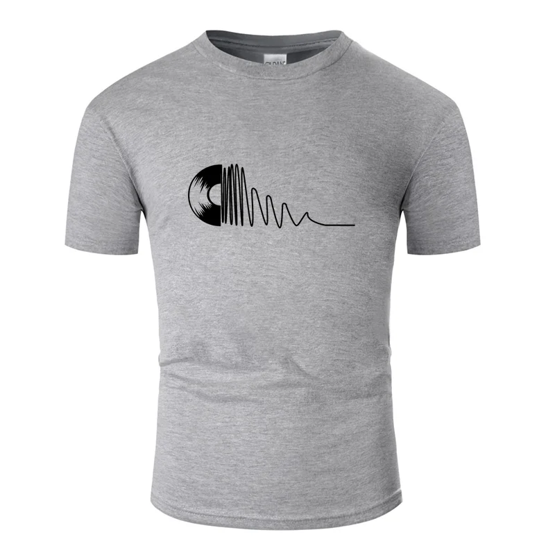 Новое поступление, футболка Comical records music love wave, черная, большой размер S~ 5xl, Мужская футболка для отдыха, фитнес-футболка со слоганом, топы - Цвет: Men-Gray
