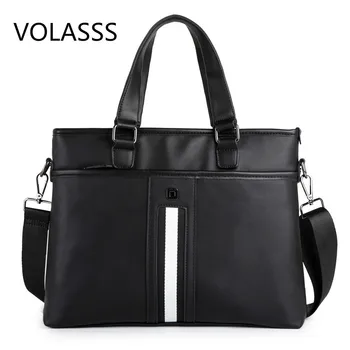 

Classic Woman Men's Briefcases Leather Business Office Computer Laptop Bags Vintage Shoulder Crossbody Bags Bolso Hombre Man Bag