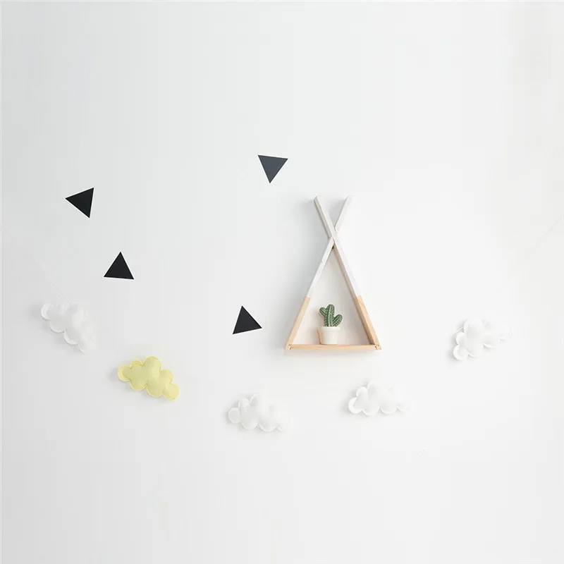 INS Felt Cloud Garland String Wall Hanging Ornaments Nordic Baby Bed Kids Room Decoration Nursery Decor Photo Props Party Banne - Цвет: yellow
