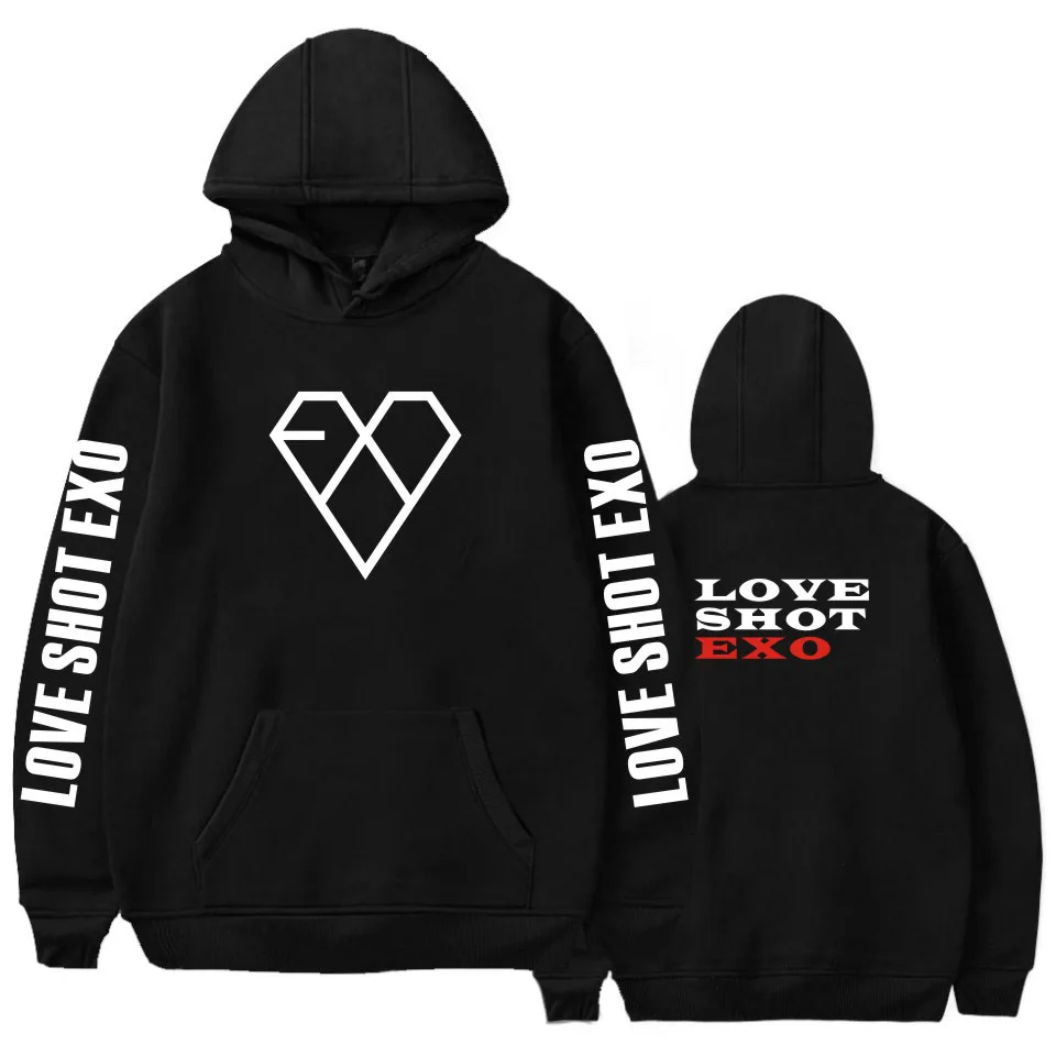 Осенние модные женские толстовки EXO kpop новые корейские свободные розовые с