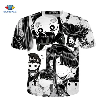 

Novelty 3D Printed t-shirt Anime Kawaii Girl Komi-san Many Faces Tee shirt men clothing harajuku graphic T-shirts Mens Womens
