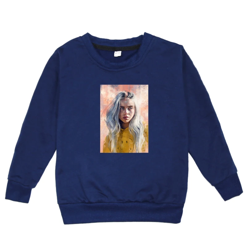 kids hoodies 2 Новинка; Детские футболки Billie Eilish; осенняя одежда с капюшоном; Детские свитшоты; толстовки с длинными рукавами для маленьких девочек; толстовки с капюшоном для девочек - Цвет: kids hoodies 2