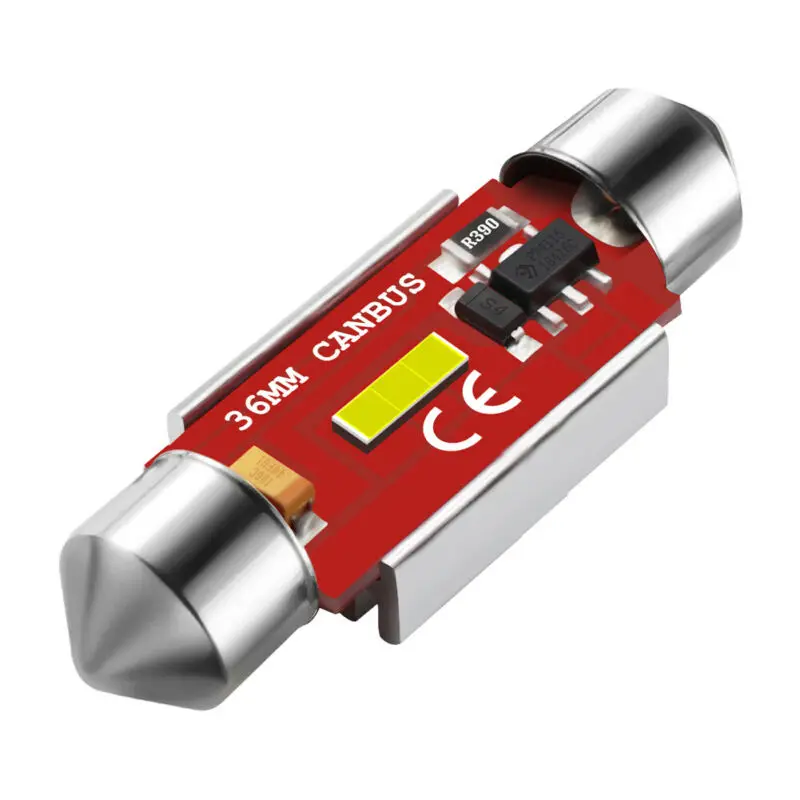 2 шт. Автомобильный светодиодный 1860 SMD Белый Купол Карта светильник лампы 6000K 500LM 2,5 W Прочный