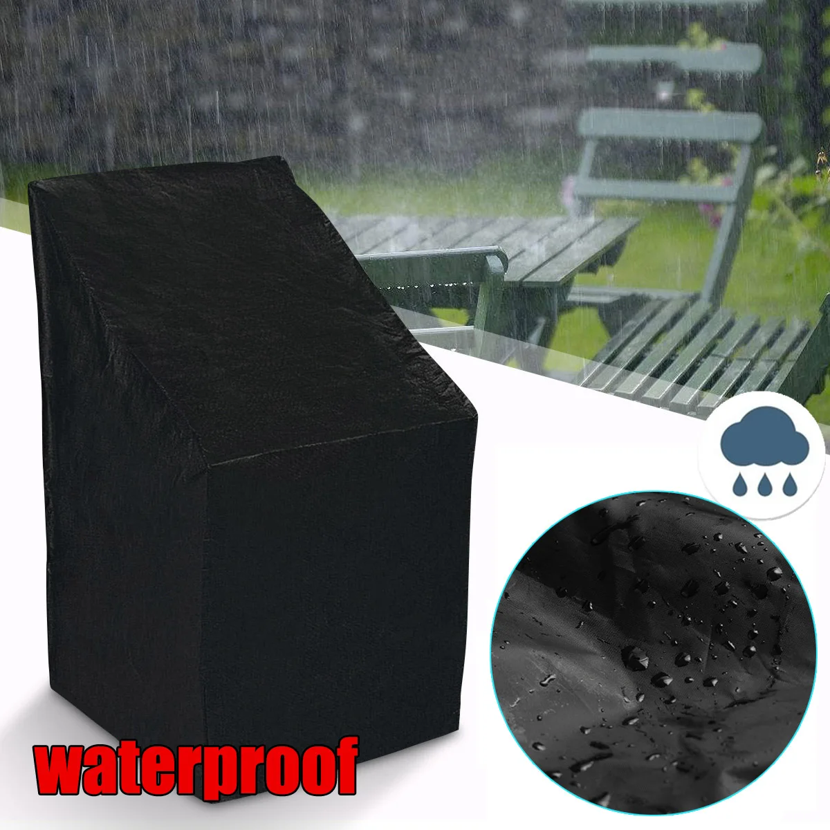 Outdoor Waterproof Chair Sofa Cover Garden Furniture Rain Cover Protection Rain Dustproof Woven Wicker Sofa anti-UV Dust Cover 3