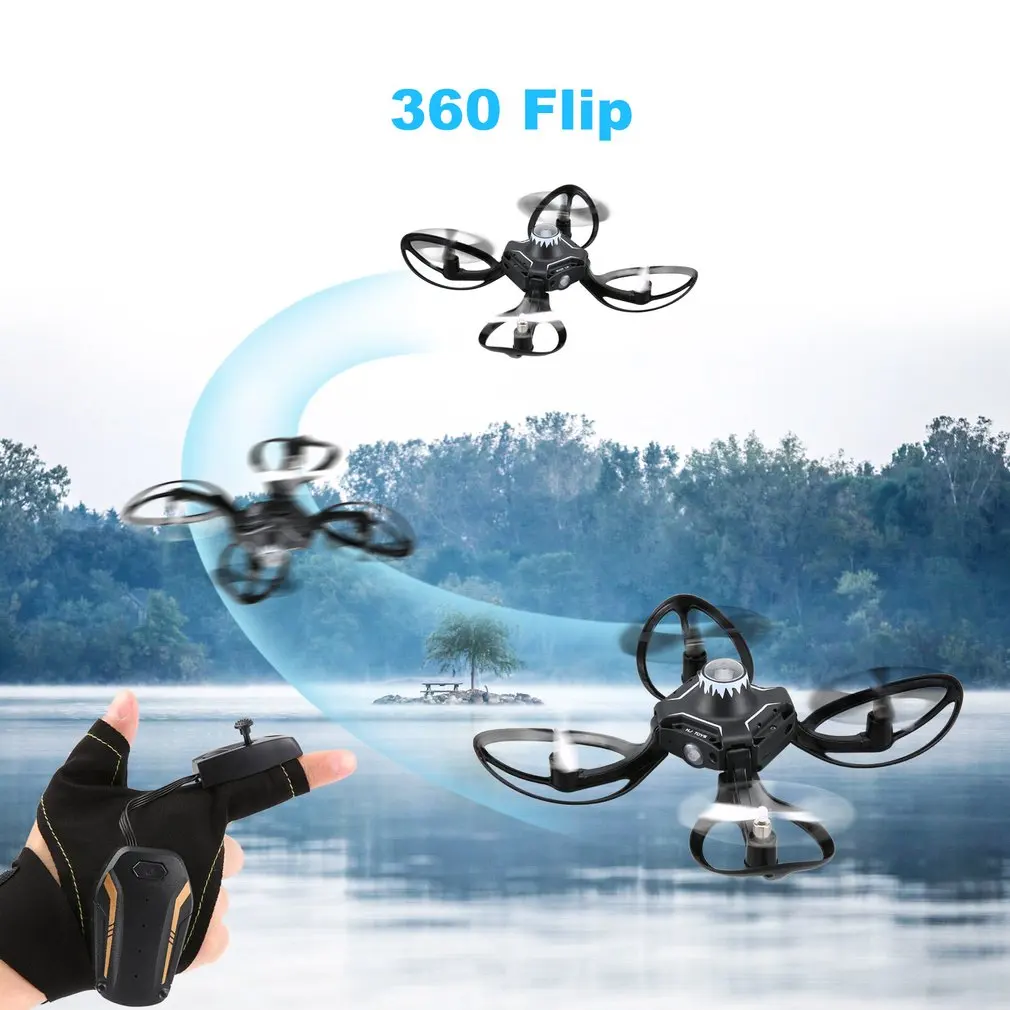 2.4G 4 Channel Gloves Gesture Sensor Control Interactive Mini Drone Quadcopter Hand Sensor Control RC Helicopter