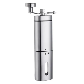 

Washable Camping Manual Coffee Grinder Portable Mill Kitchen Conical Burr Office Adjustable Setting Stainless Steel Travel