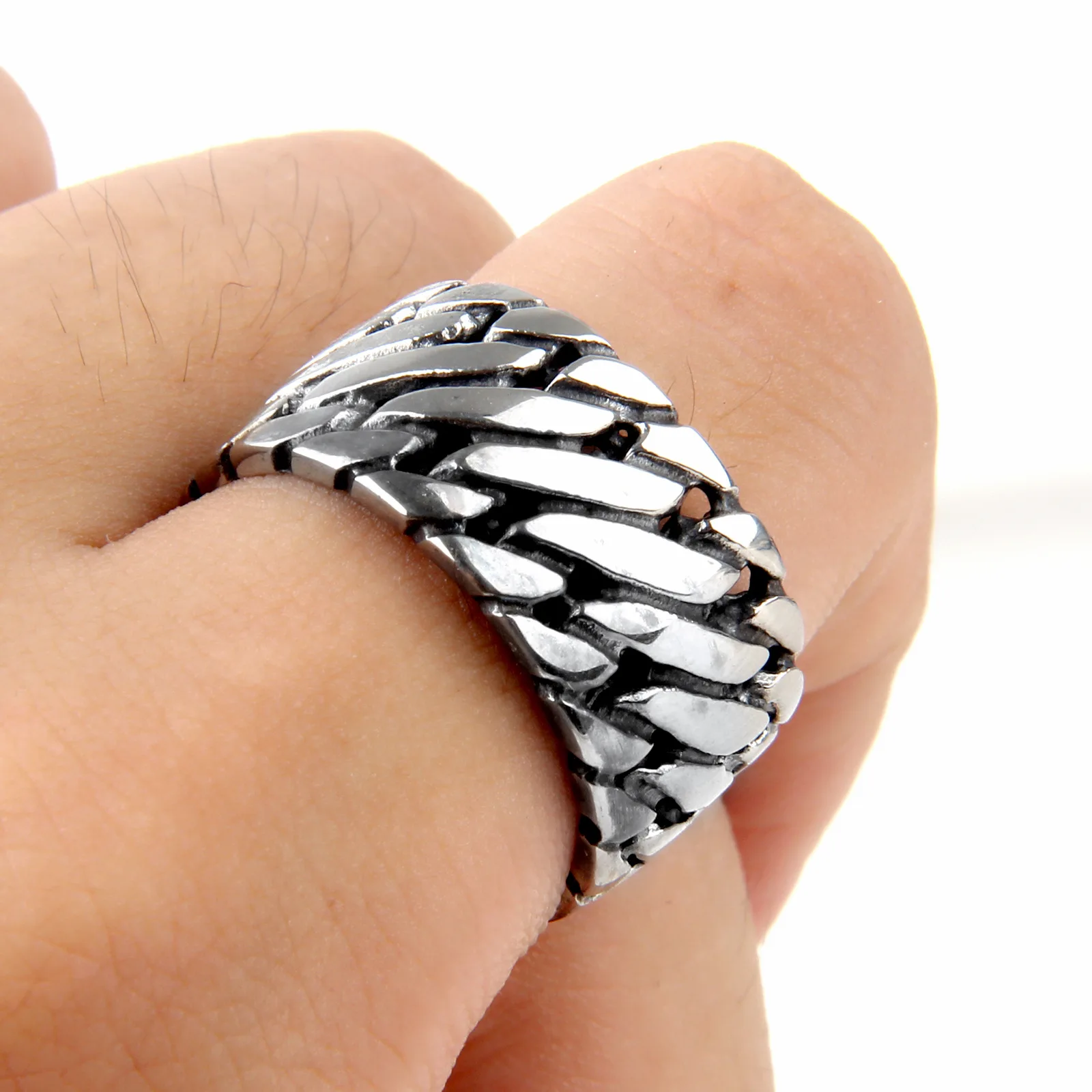 Кольцо в стиле панк байкера из нержавеющей стали и титана|stainless steel ring|buddha ringsteel ring