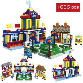 

1636 PCS Big Size Bulk Model Building Blocks Light Bulb Construction Marble Racing Garden Educational Creative Toys For Kids