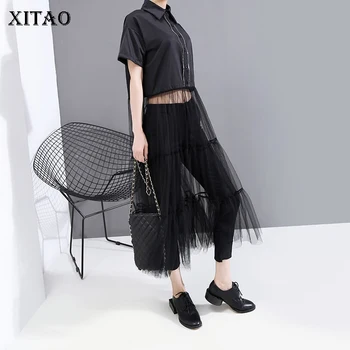 

XITAO Tassel Patchwork Blouse Fashion Pullover Small Fresh Mesh Goddess Fan Casual Style 2020 Spring Summer Shirt GCC3491