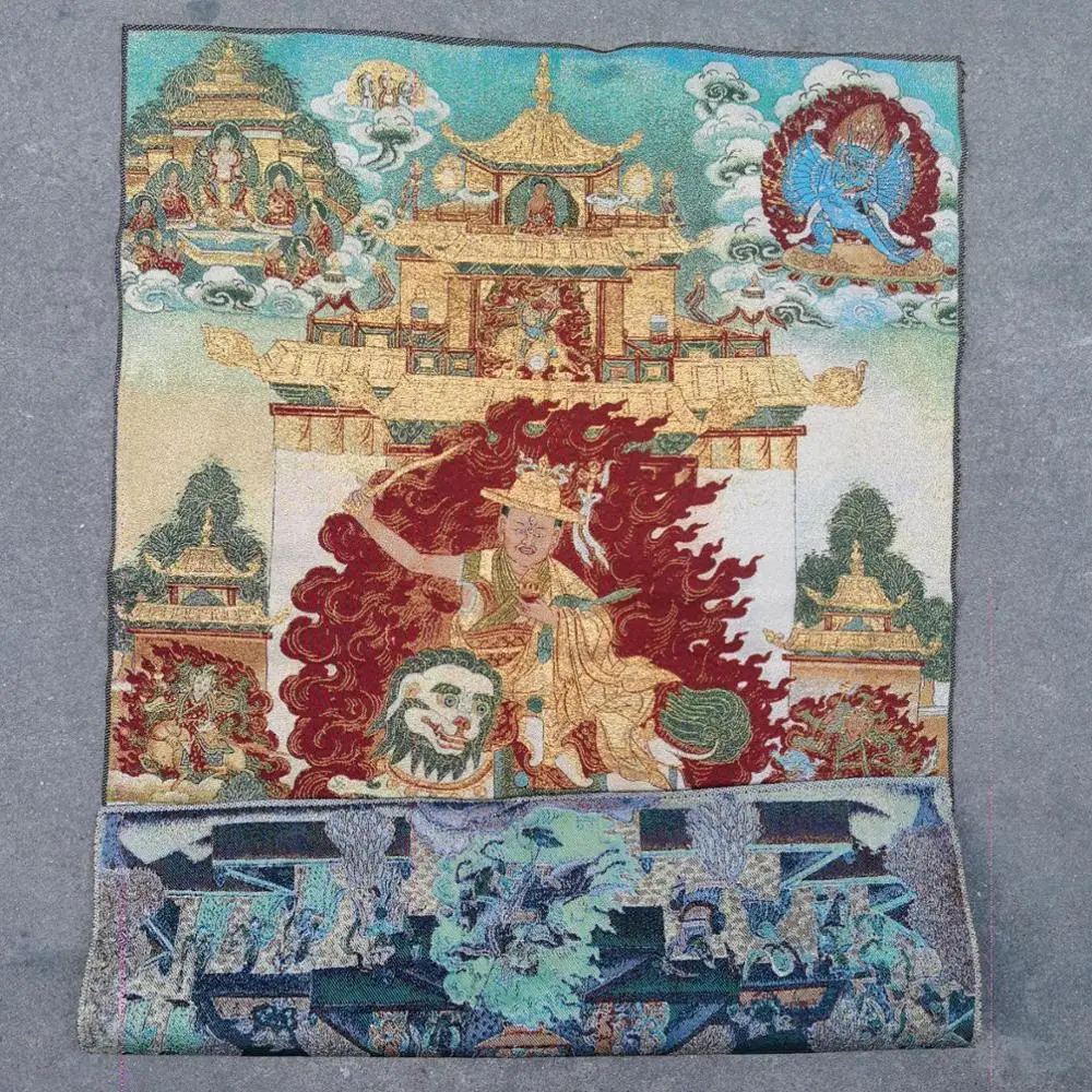 35"Thangka Embroidery Tibetan Buddhism silk Embroidery Nyingma dorje lekpa Protector Dharmapala Thangka Worship Hall Town house 6