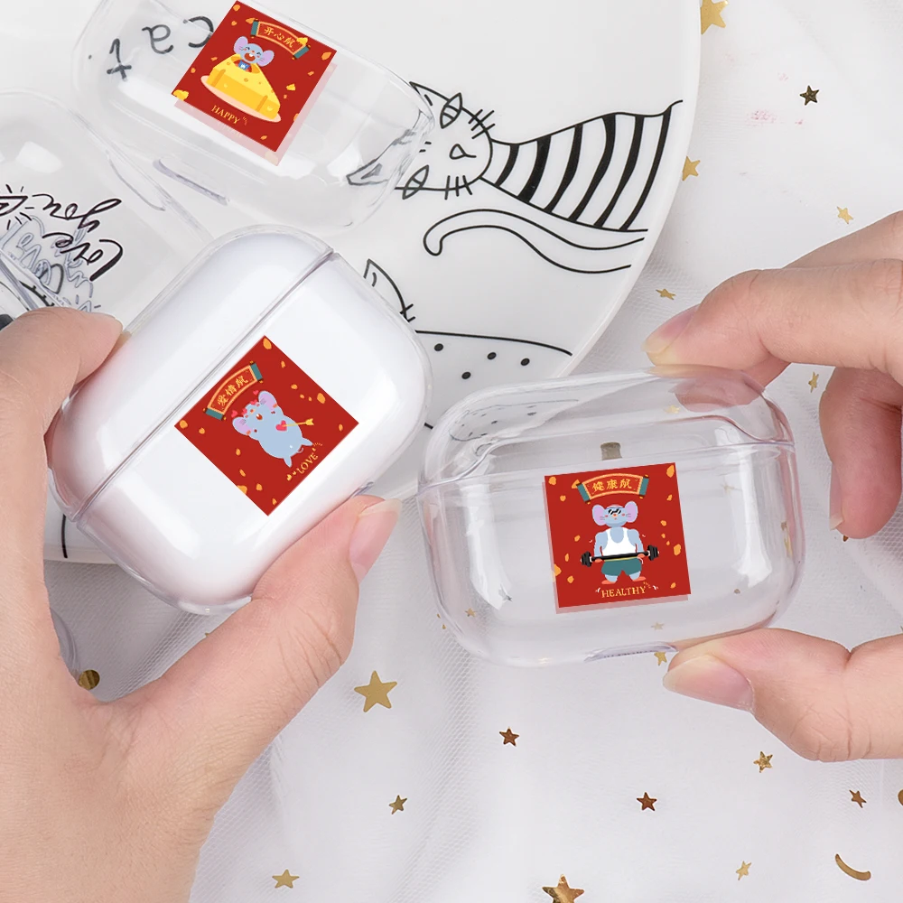 Чехол для наушников Airpods Pro 2019 с милым мультяшным рисунком мыши жесткий защитный