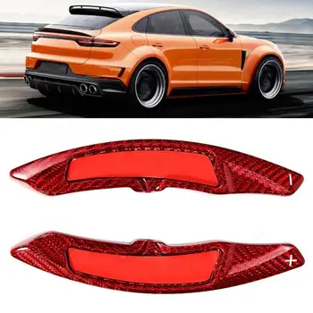 

Steering Wheels Red Carbon Fiber Paddle Shifter Extender Fit for Porsche Cayenne Palamera 18-19 araba aksesuar