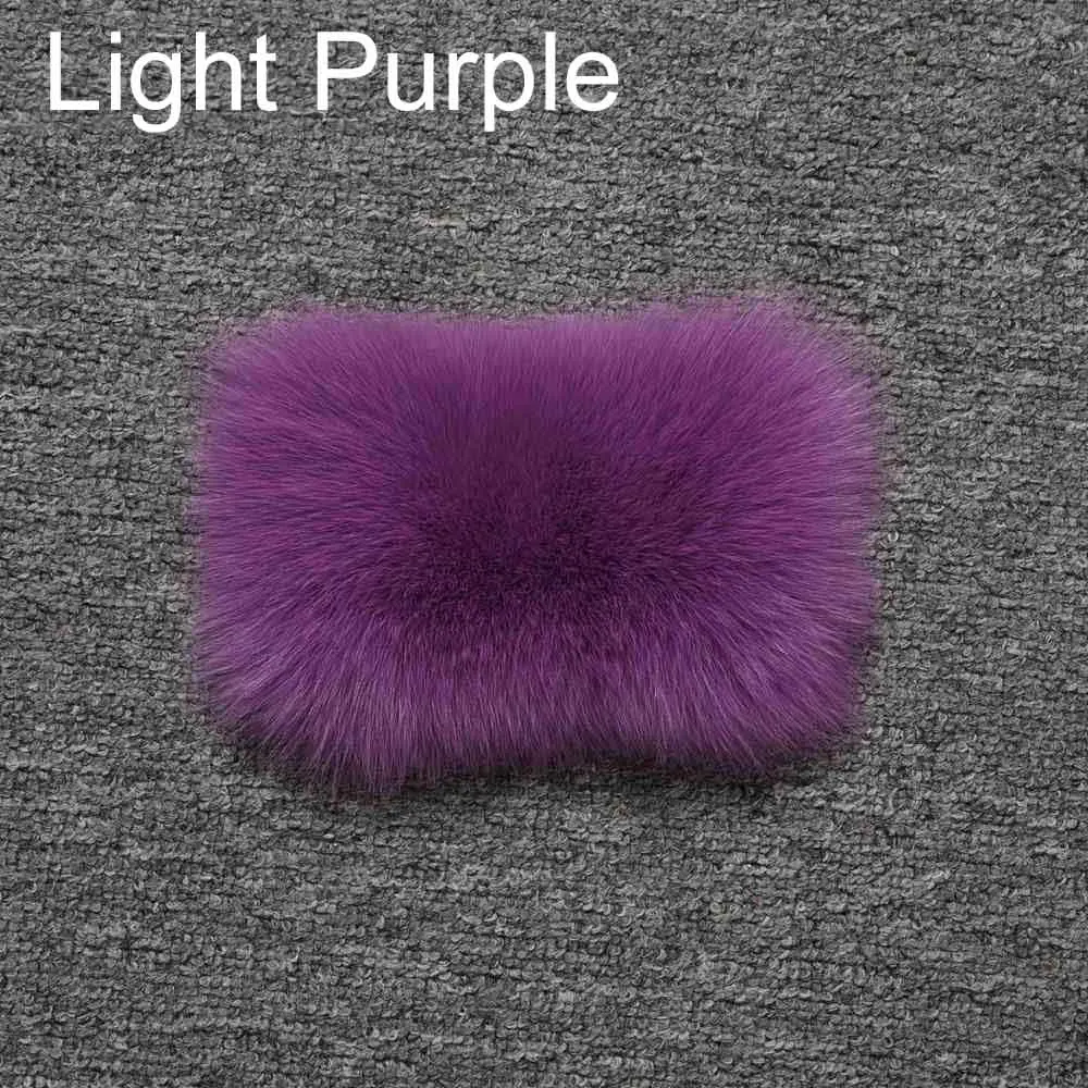 Light Purple Зимнее плотное теплое пальто из натурального Лисьего меха женские Роскошные пальто из натурального меха пушистые куртки S7574 - Цвет: Light Purple