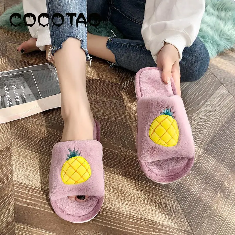 

Girl Softhearted Sister Cotton Slippers In The Fall And Winter Of Cartoon Female Home Indoor Cute Plush Slipper Shoes Women