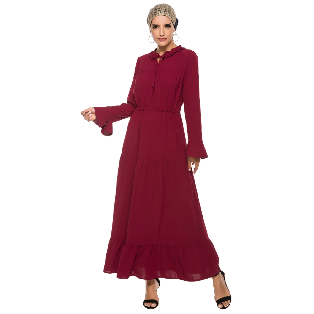 Abaya Robe, женское мусульманское Длинное Макси платье с расклешенными рукавами, кафтан, джилбаб, коктейльное платье, арабский Рамадан, Ближний Восток, свободный халат, новинка