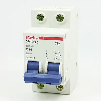 

AC 400V 16Amp 2-Pole 2P Overload Protection MCB Mini Circuit Breaker
