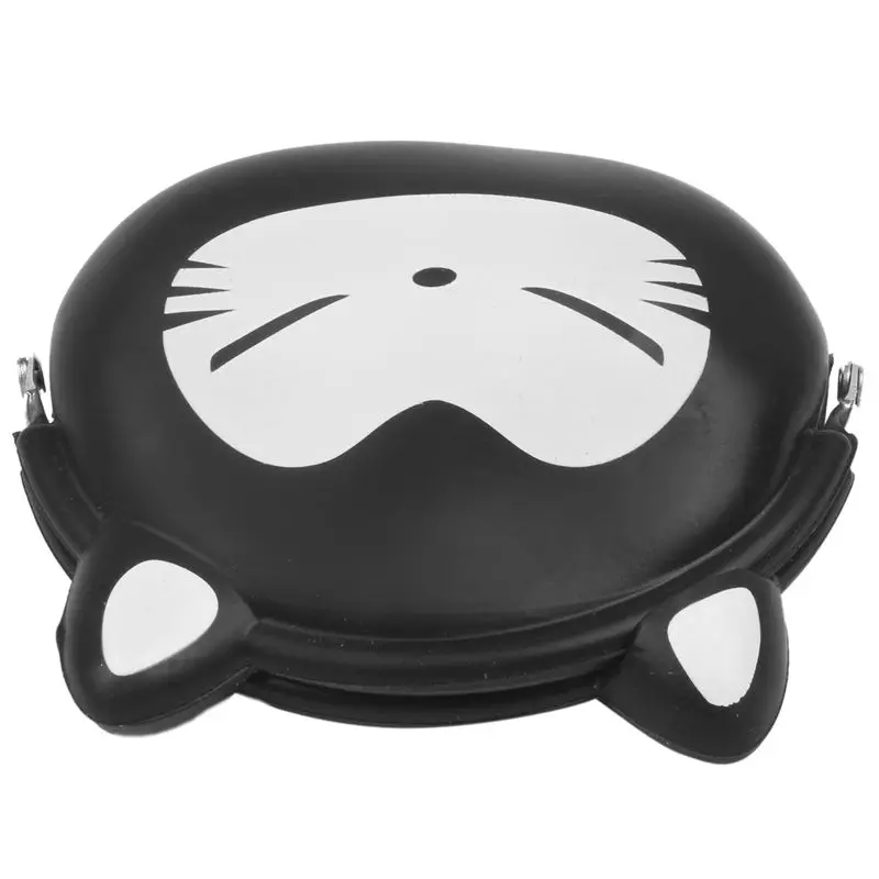 Женский кошелек для девочек Kawaii милые Мультяшные животные силиконовый Желейный Кошелек для монет детский подарок Черная лиса