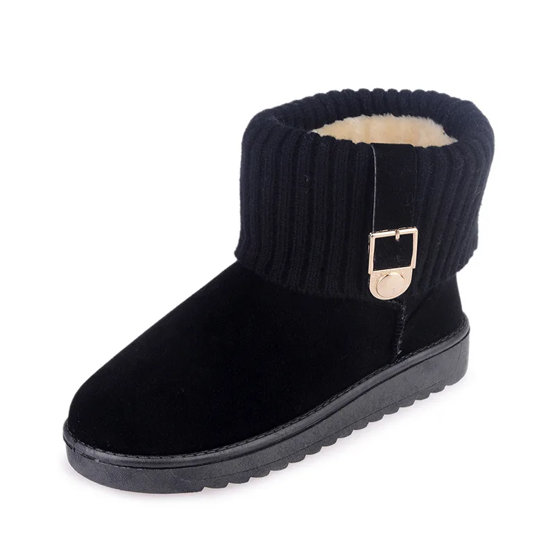 Tanie 2019 zimowy nowy styl śniegowe buty damskie Plus aksamitne ciepłe antypoślizgowe dorywczo krótkie buty w stylu uniwersalne buty damskie hurtowo