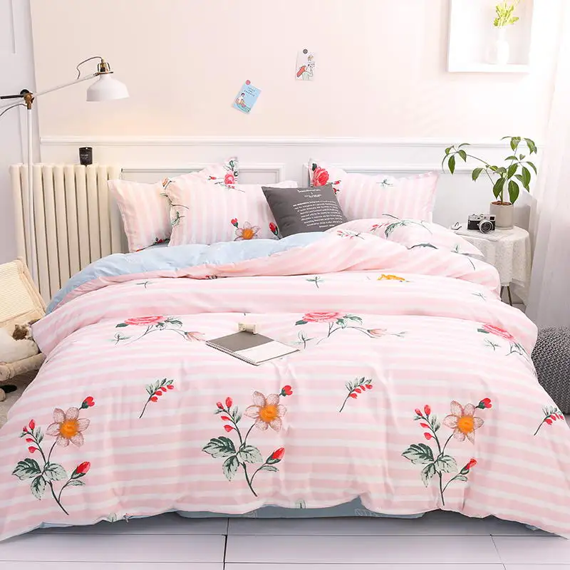 Комплект постельного белья из сверхтонкого волокна, модный качественный комплект постельного белья с розовыми оттенками, простыней, наволочек и пододеяльников для пуховых одеял - Цвет: ZA24