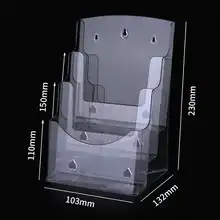 

a6 three-layer folding directory display rack transparent wall-mounted