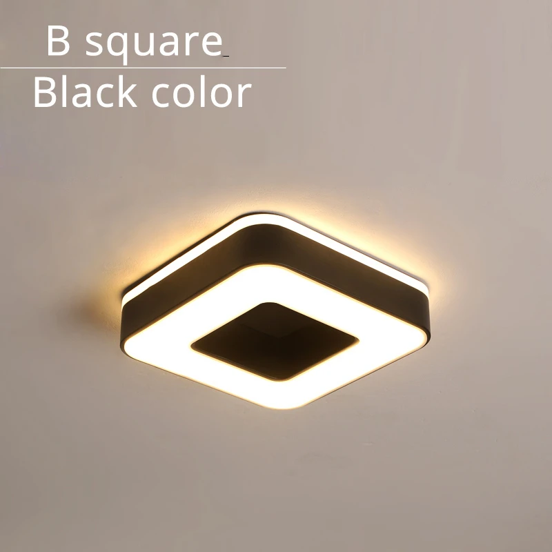 B square black Дизайн, светодиодный потолочный светильник, коридор, художественная галерея, украшение, передняя Балконная лампа, крыльцо, белый, черный, Lamparas De Techo Plafondlamp - Цвет корпуса: B square black