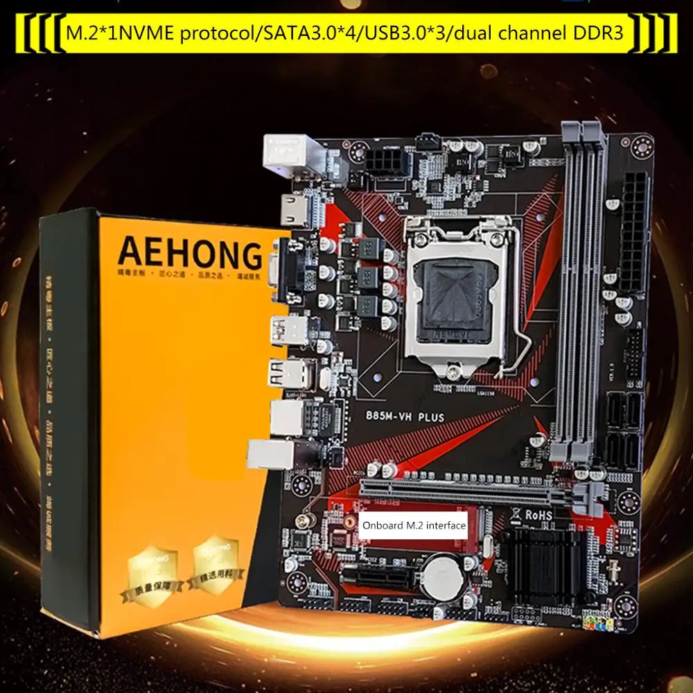 Goede B85M VH Desktop Computer Moederbord LGA 1150 USB 3.0 16G DDR3 Moederbord Module Upgrade M.2