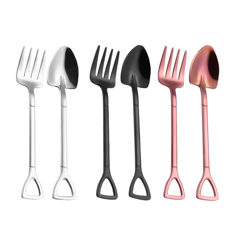 Fun Shovel Shape Multi-Color Steel Spoons 6 Fun Shovel Shape Multi-Color Steel Spoons 6